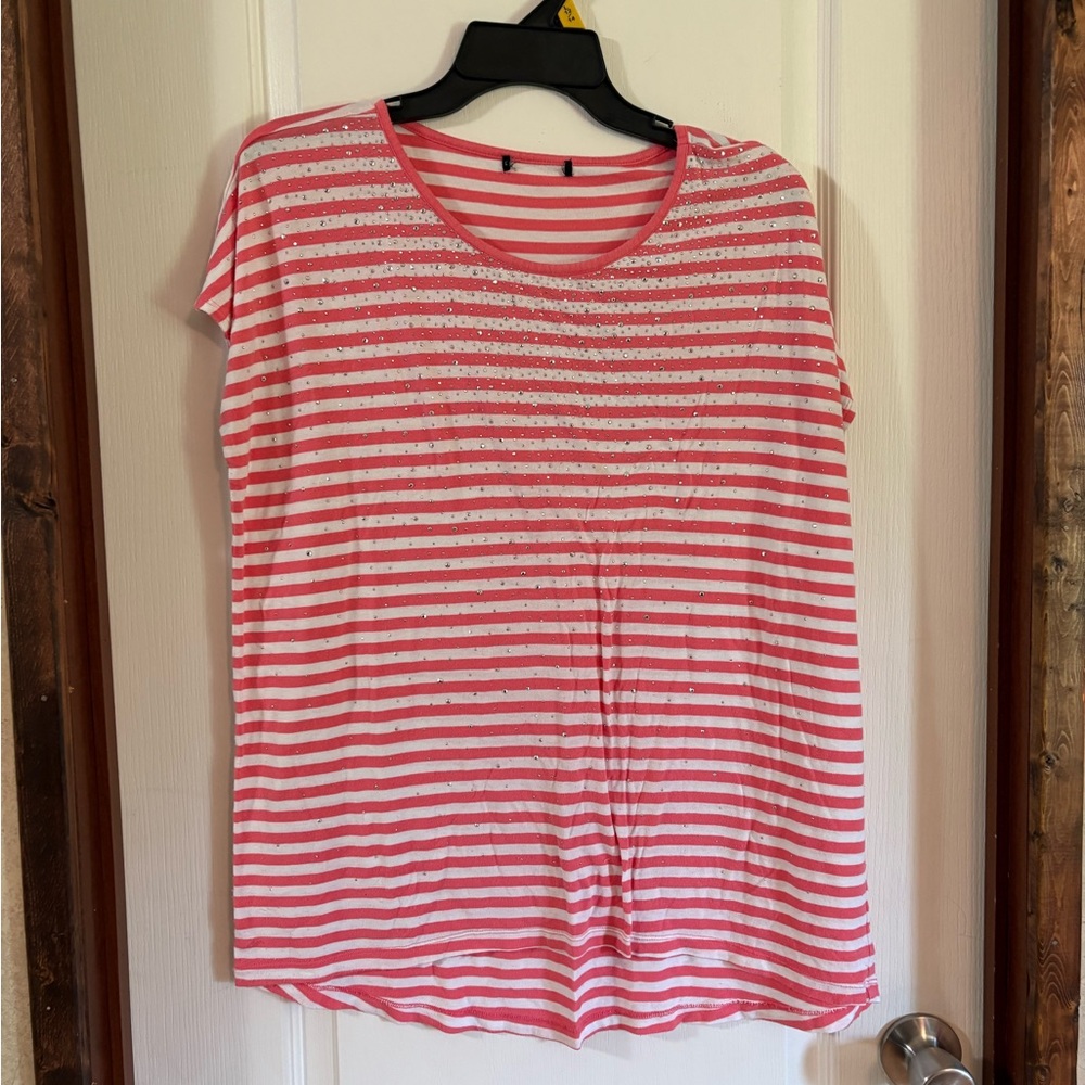 Pink Striped Women's Top
